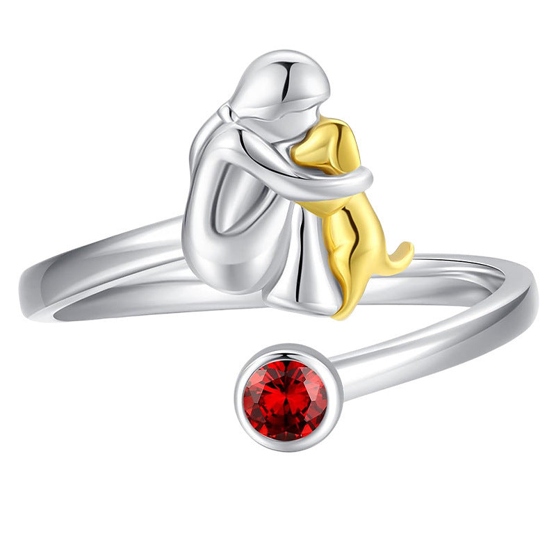 Girl And Dog Pet Ring Ring - 𝓢𝓱𝓸𝓹𝓵𝓮𝓬𝔂