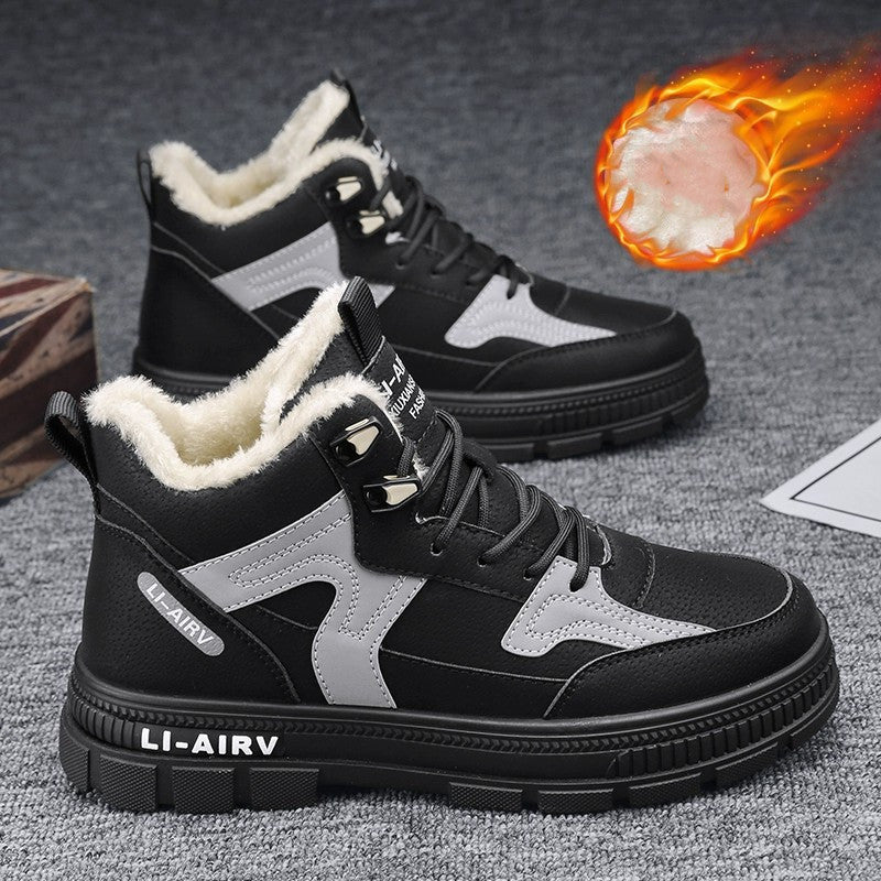 Winter Thickened Velvet Warm Ankle Boots Men Outdoor Subzero Anti-cold Anti-ski Snow Boots Outdoor Casual Walking Running Flat Shoes - 𝓢𝓱𝓸𝓹𝓵𝓮𝓬𝔂