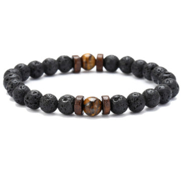 Personality Men's Black Volcanic Stone Bracelet - 𝓢𝓱𝓸𝓹𝓵𝓮𝓬𝔂
