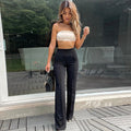 Solid Color Casual Pants Slim, High-waisted Bell Bottoms - 𝓢𝓱𝓸𝓹𝓵𝓮𝓬𝔂
