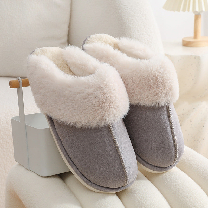 Winter Warm Plush Home Slippers Indoor Fur Slippers Women Soft Lined Cotton Shoes Comfy Non-Slip Bedroom Fuzzy House Shoes Women Couple - 𝓢𝓱𝓸𝓹𝓵𝓮𝓬𝔂
