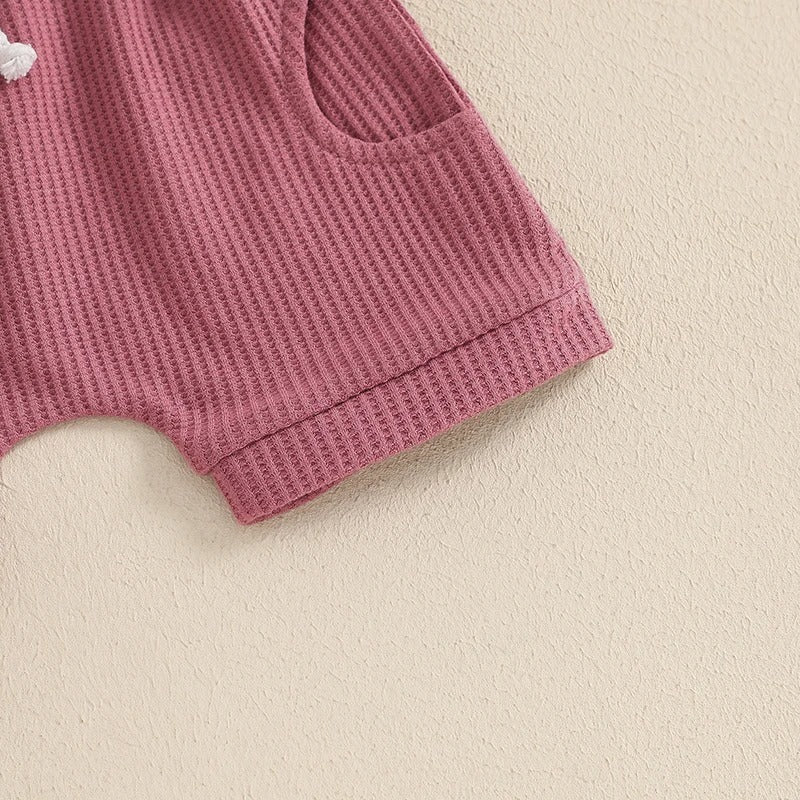 Girls Fashion Letter I Embroidery Waffle Suit - 𝓢𝓱𝓸𝓹𝓵𝓮𝓬𝔂