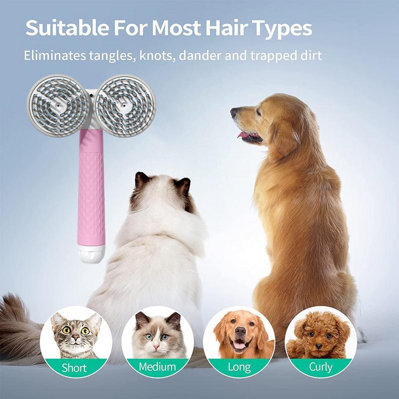 Pet Cat Brush Dog Slicker Brush Double-headed Negative Ion One-button Self Cleaning Dog Cat Hair Removal Pets Products - 𝓢𝓱𝓸𝓹𝓵𝓮𝓬𝔂