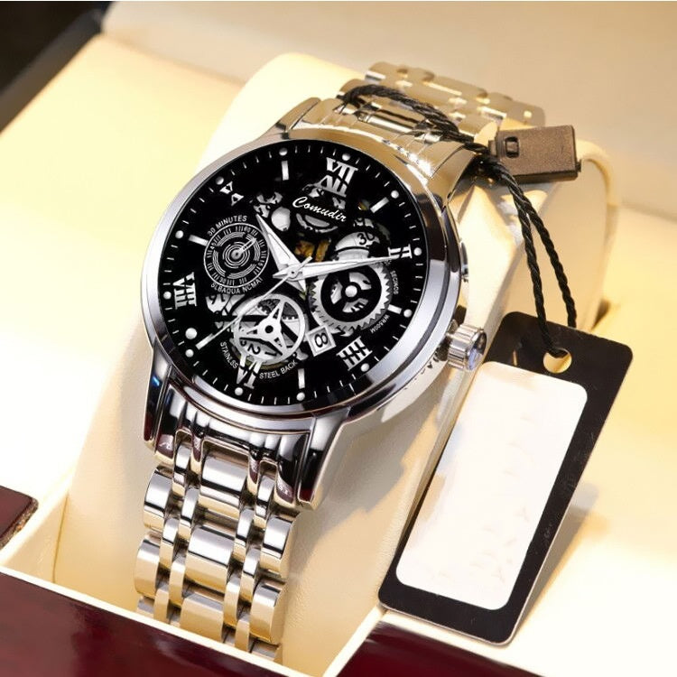 Fashion Jewelry Hollow Men's Watch Men's Waterproof Luminous Calendar - 𝓢𝓱𝓸𝓹𝓵𝓮𝓬𝔂