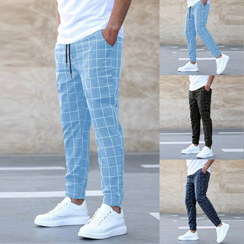 Fashion Plaid Print Pants Men's Casual Drawstring Trousers - 𝓢𝓱𝓸𝓹𝓵𝓮𝓬𝔂