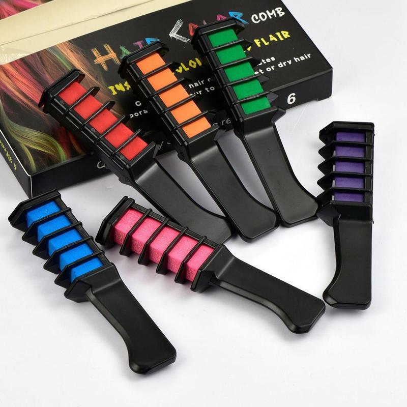 Temporary Mini Disposable Crayons Hair Color Dyeing Mascara Dye Chalk Box With Brush - 𝓢𝓱𝓸𝓹𝓵𝓮𝓬𝔂