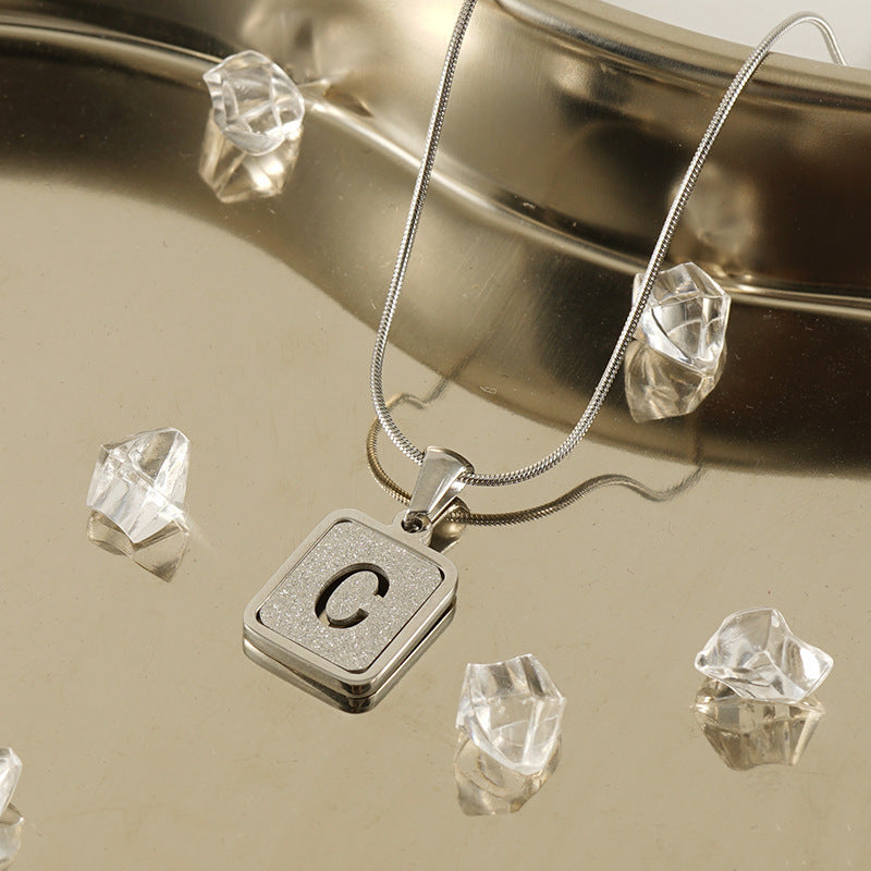 Alphabet Necklace 26 Letters Hollow Out Square 18K Necklace Fashion Jewelry - 𝓢𝓱𝓸𝓹𝓵𝓮𝓬𝔂