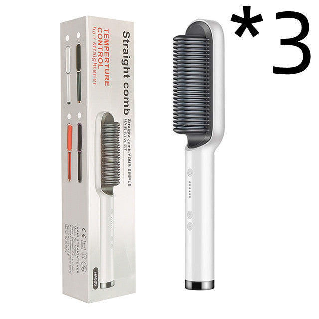New 2 In 1 Hair Straightener Hot Comb Negative Ion Curling Tong Dual-purpose Electric Hair Brush - 𝓢𝓱𝓸𝓹𝓵𝓮𝓬𝔂