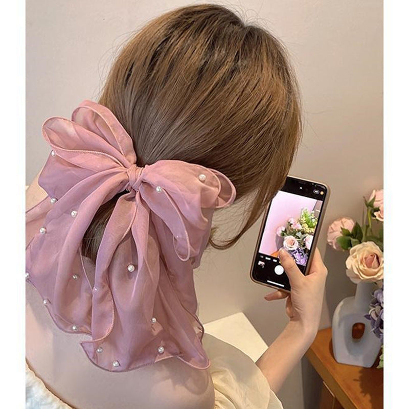 Big Lace White High-grade Hair Accessories Female Back Head Spring Clip Headdress - 𝓢𝓱𝓸𝓹𝓵𝓮𝓬𝔂
