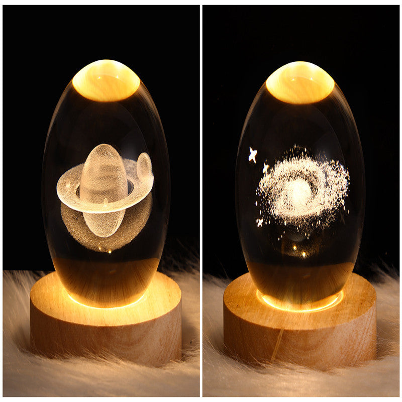 LED Night Light Galaxy Crystal Ball Table Lamp 3D Planet Moon Lamp Bedroom Home Decor For Kids Party Children Birthday Gifts - 𝓢𝓱𝓸𝓹𝓵𝓮𝓬𝔂