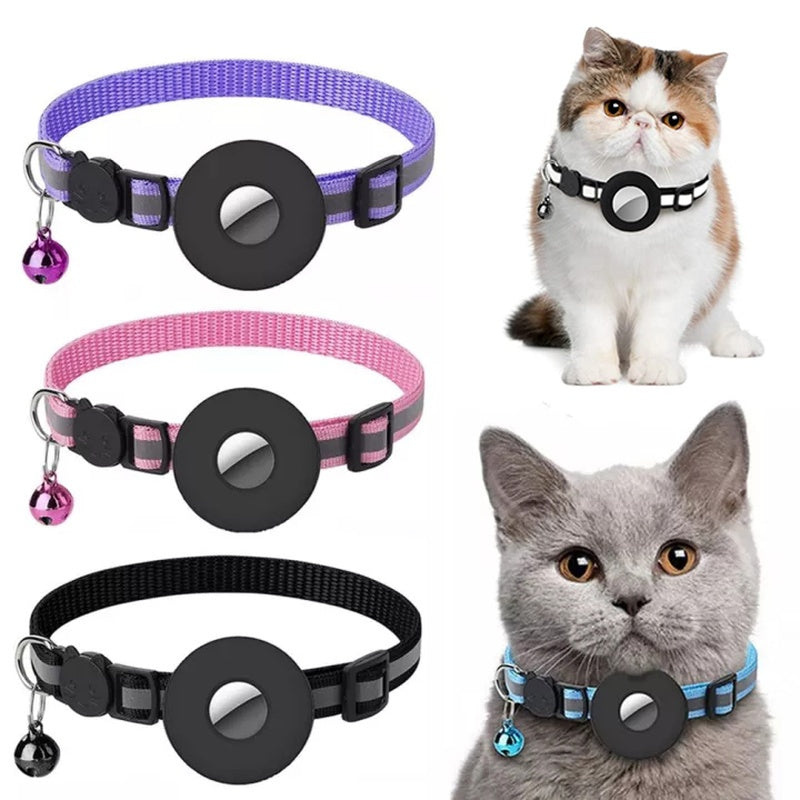 Reflective Collar Waterproof Holder Case For Airtag Air Tag Airtags Protective Cover Cat Dog Kitten Puppy Nylon Collar - 𝓢𝓱𝓸𝓹𝓵𝓮𝓬𝔂