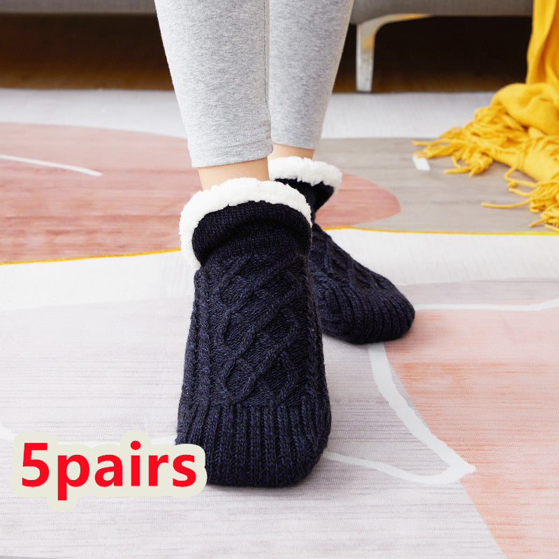 Winter Woolen Socks Women Thicken Warm Home Bedroom Socks Slippers Men Non-slip Foot Warmer Snow Socks Calcetines Mujer - 𝓢𝓱𝓸𝓹𝓵𝓮𝓬𝔂