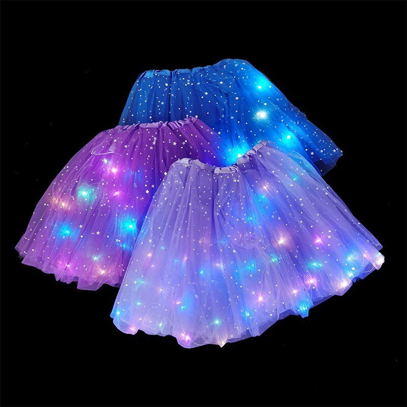 Magical & Luminous  LED Princess Halloween Tutu Skirt Sequins Shiny Skirt - 𝓢𝓱𝓸𝓹𝓵𝓮𝓬𝔂