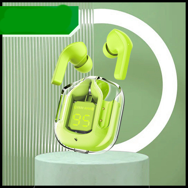 New Mini Transparent Wireless Bluetooth Headset Digital Display ENC Noise Reduction True Wireless Sports Music - 𝓢𝓱𝓸𝓹𝓵𝓮𝓬𝔂
