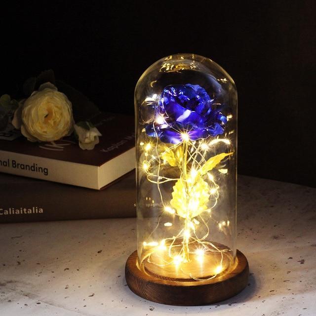 Enchanted Forever Rose Flower in Glass LED Light Christmas Decoration - 𝓢𝓱𝓸𝓹𝓵𝓮𝓬𝔂