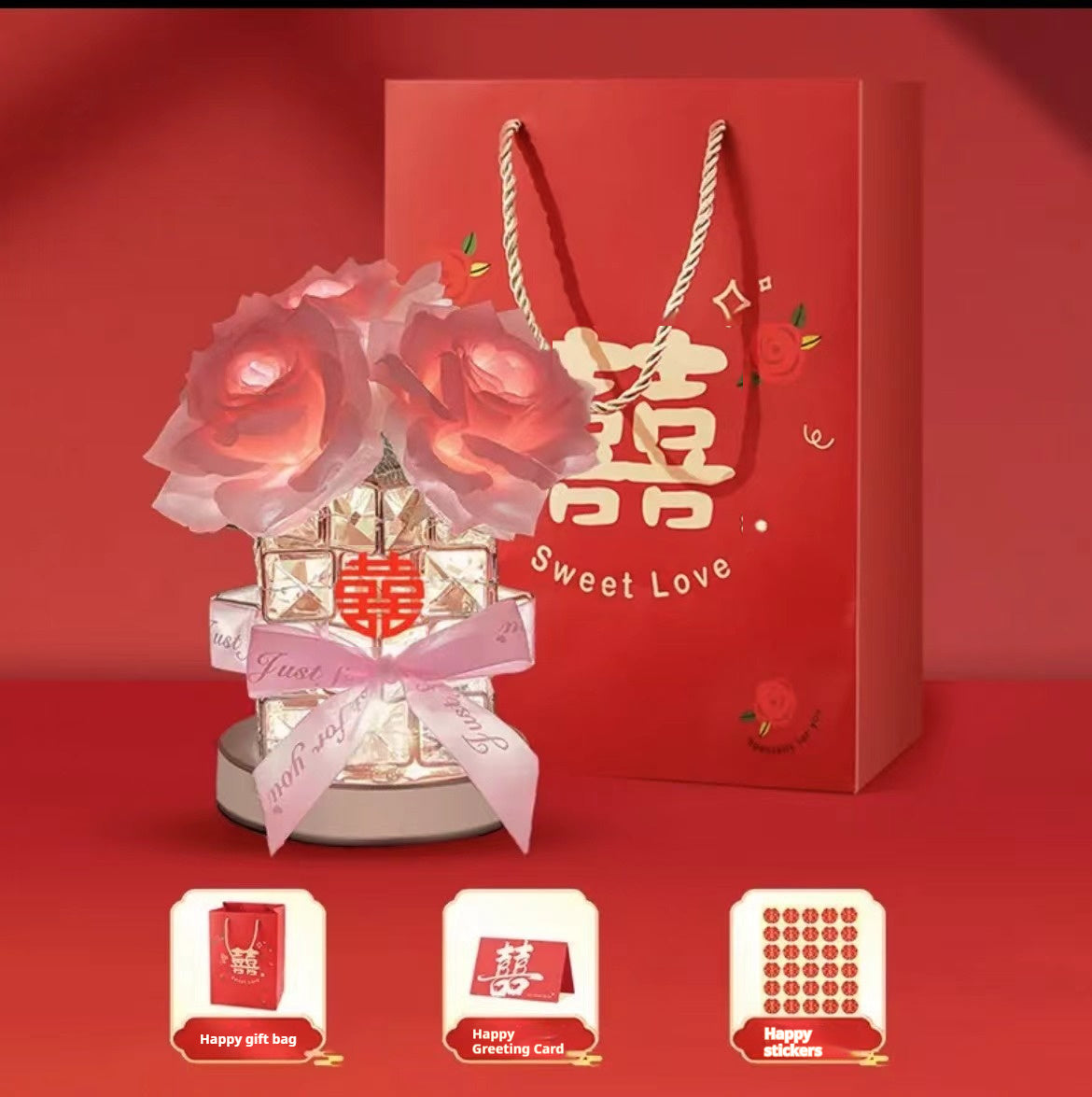 520 Gift Rose Cube Atmosphere Table Lamp - 𝓢𝓱𝓸𝓹𝓵𝓮𝓬𝔂