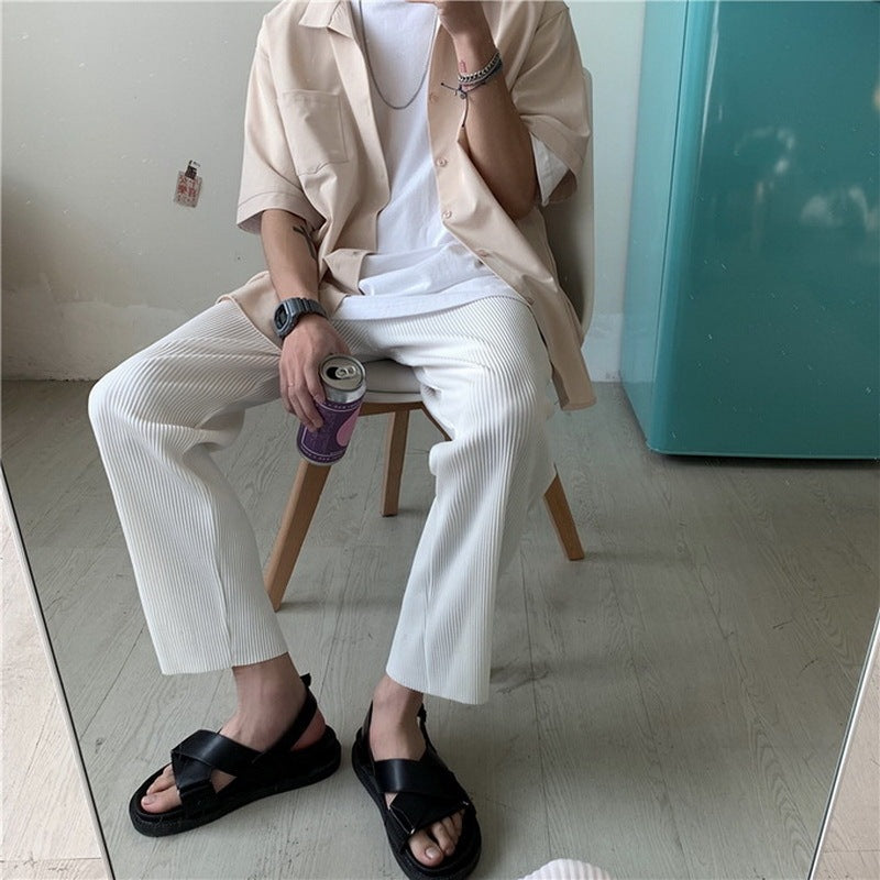 Mens Loose Pleated Fashion And Comfort Pants - 𝓢𝓱𝓸𝓹𝓵𝓮𝓬𝔂
