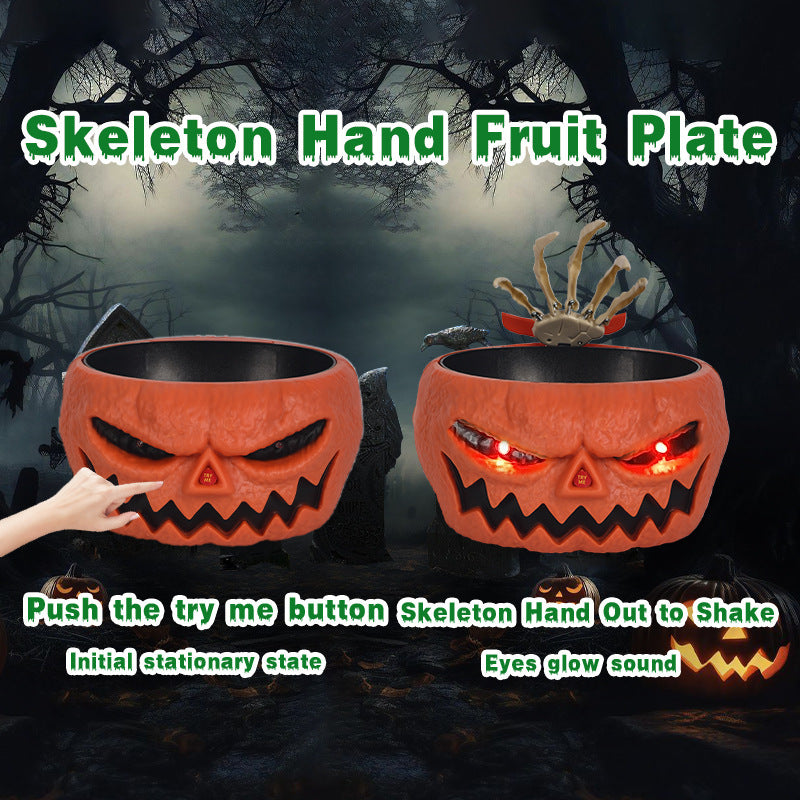 Halloween Candy Bowl Plastic Pumpkin Bowl With Motion Activated Hand, Halloween Serving Dishes Battery Operated Halloween Pumpkins Bowl For Trick-or-Treaters Party - 𝓢𝓱𝓸𝓹𝓵𝓮𝓬𝔂