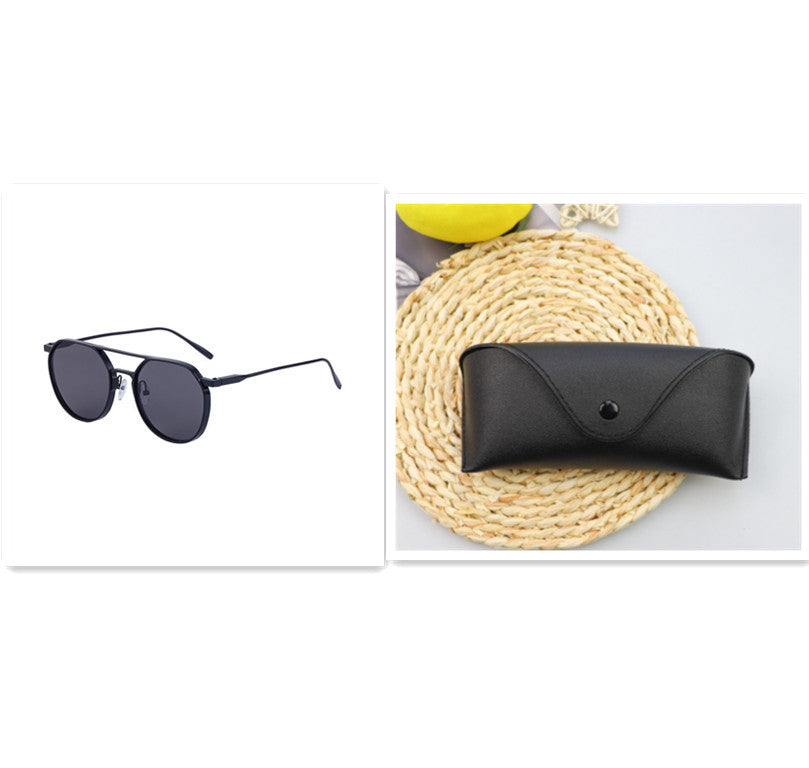 Men's Metal Double Beam Vintage Round Frame Sunglasses - 𝓢𝓱𝓸𝓹𝓵𝓮𝓬𝔂