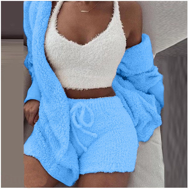 3 Pieces Of Fashionable Ladies Plush Home Clothes - 𝓢𝓱𝓸𝓹𝓵𝓮𝓬𝔂
