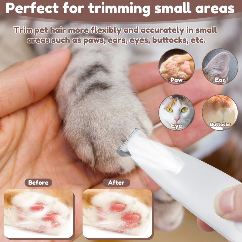 Pets Dog Paw Trimmer With LED Light Fully Waterproof Pet Hair Trimmer With LED Display Dog Clippers For Grooming Widen Blade - 𝓢𝓱𝓸𝓹𝓵𝓮𝓬𝔂