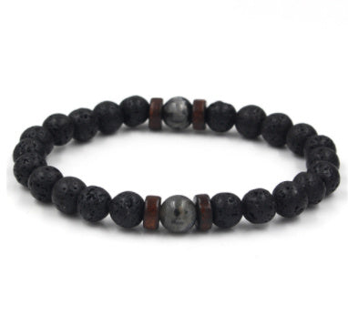Personality Men's Black Volcanic Stone Bracelet - 𝓢𝓱𝓸𝓹𝓵𝓮𝓬𝔂