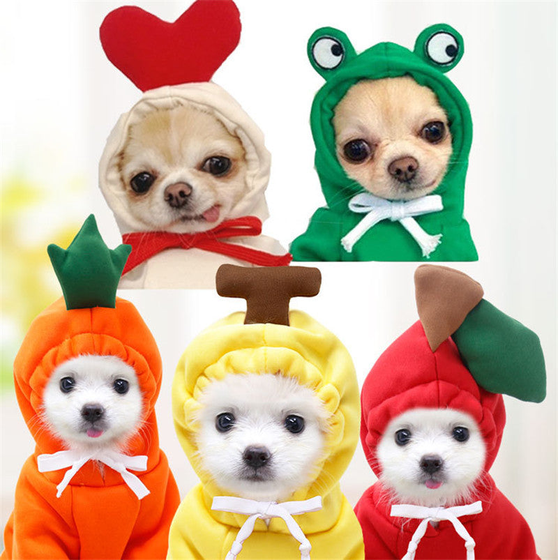 Cute Fruit Dog Clothes For Small Dogs Hoodies Winter Warm Fleece Pet Clothing Puppy Cat Costume Coat For French Chihuahua Outfit - 𝓢𝓱𝓸𝓹𝓵𝓮𝓬𝔂