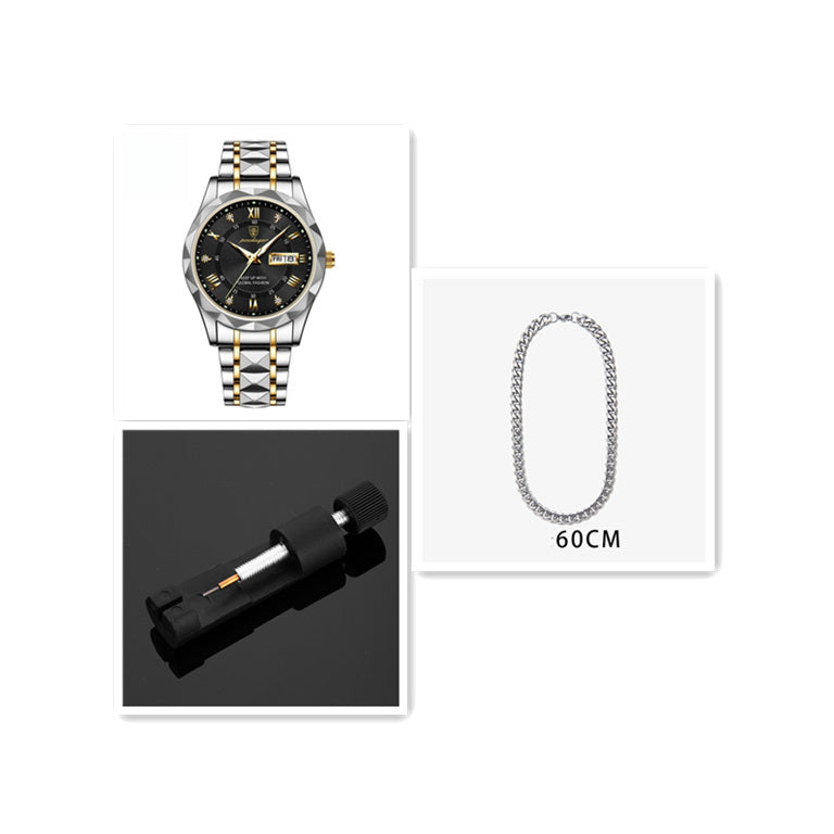 Men's Waterproof Double Calendar Luminous Quartz Watch - 𝓢𝓱𝓸𝓹𝓵𝓮𝓬𝔂