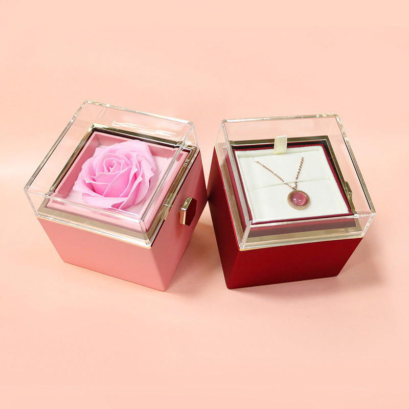 Rotating Soap Flower Rose Gift Box Creative Rotating Rose Jewelry Packaging Box Valentine's Day Gift For Women - 𝓢𝓱𝓸𝓹𝓵𝓮𝓬𝔂