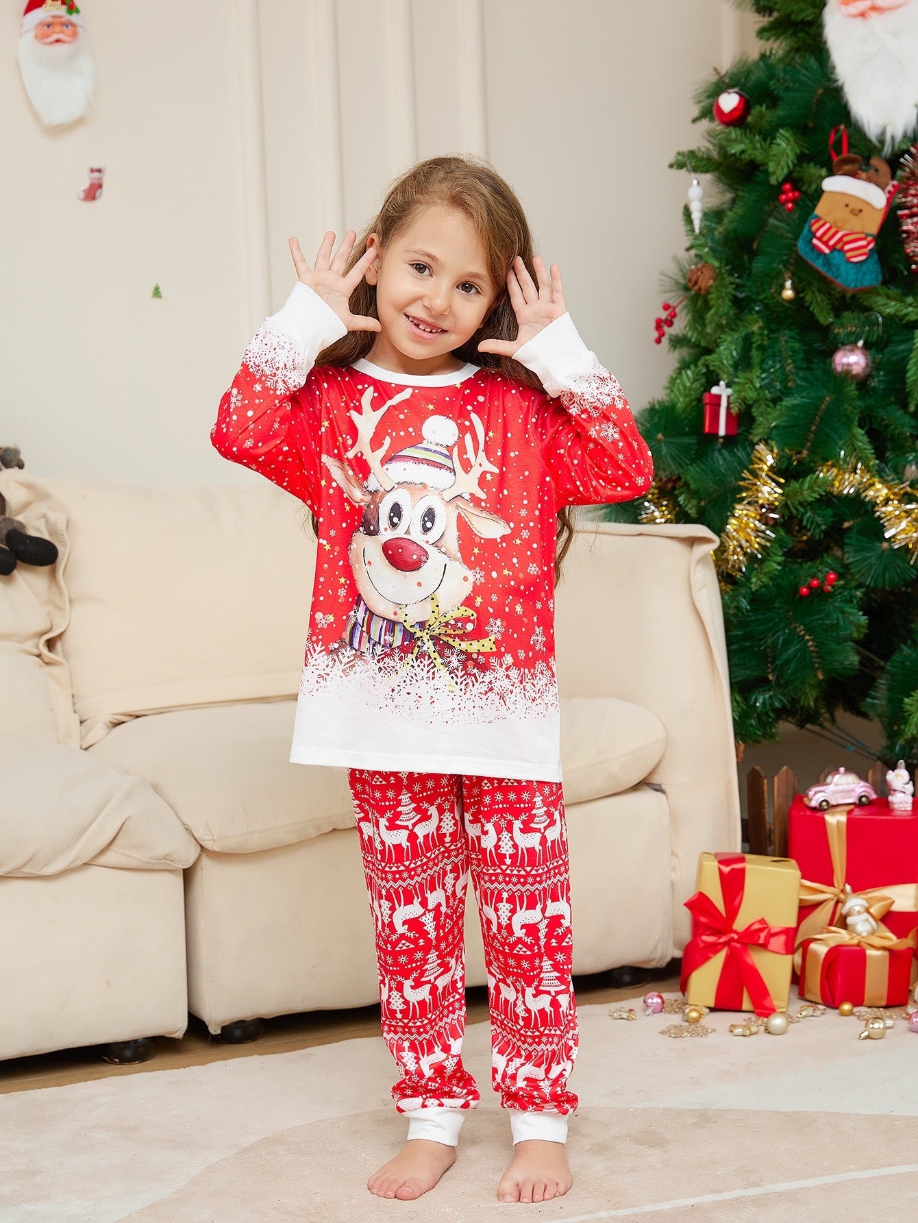 Christmas Print Long Sleeve Casual Parent-Child Suit - 𝓢𝓱𝓸𝓹𝓵𝓮𝓬𝔂