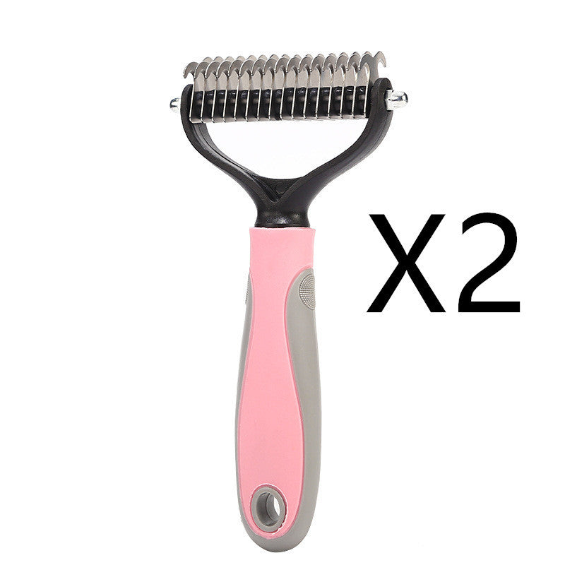 Stainless Double-sided Pet Brush Hair Removal Comb Grooming Dematting Dog Grooming Shedding Tools - 𝓢𝓱𝓸𝓹𝓵𝓮𝓬𝔂