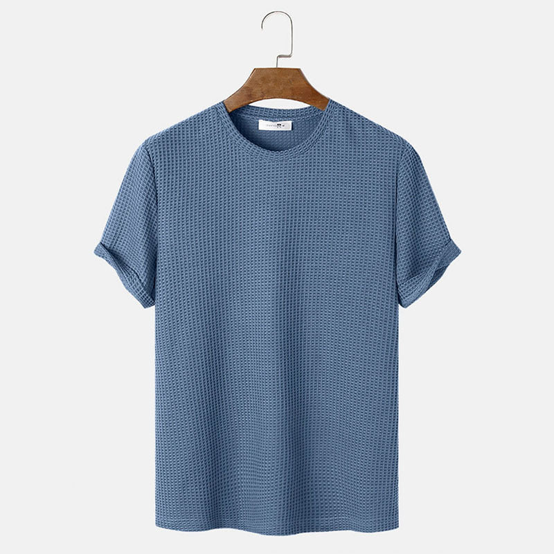 Men Summer Solid Color Round Neck Basic T-Shirts - 𝓢𝓱𝓸𝓹𝓵𝓮𝓬𝔂