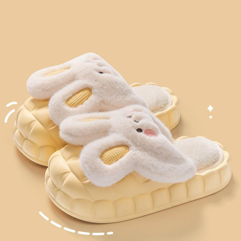 Cute Rabbit Shoes Winter Fuzzy Slippers Women Detachable Washable House Shoes - 𝓢𝓱𝓸𝓹𝓵𝓮𝓬𝔂