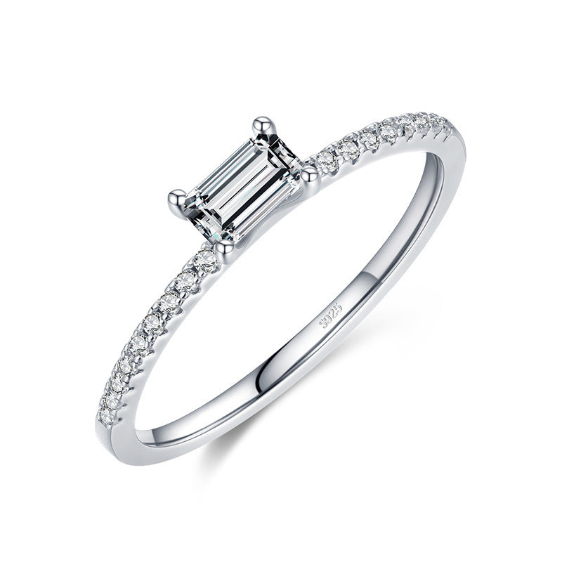 S925 Sterling Silver All-Match Simple Korean Trendy Micro-Inlaid Index Finger Ring Fashion Jewelry - 𝓢𝓱𝓸𝓹𝓵𝓮𝓬𝔂