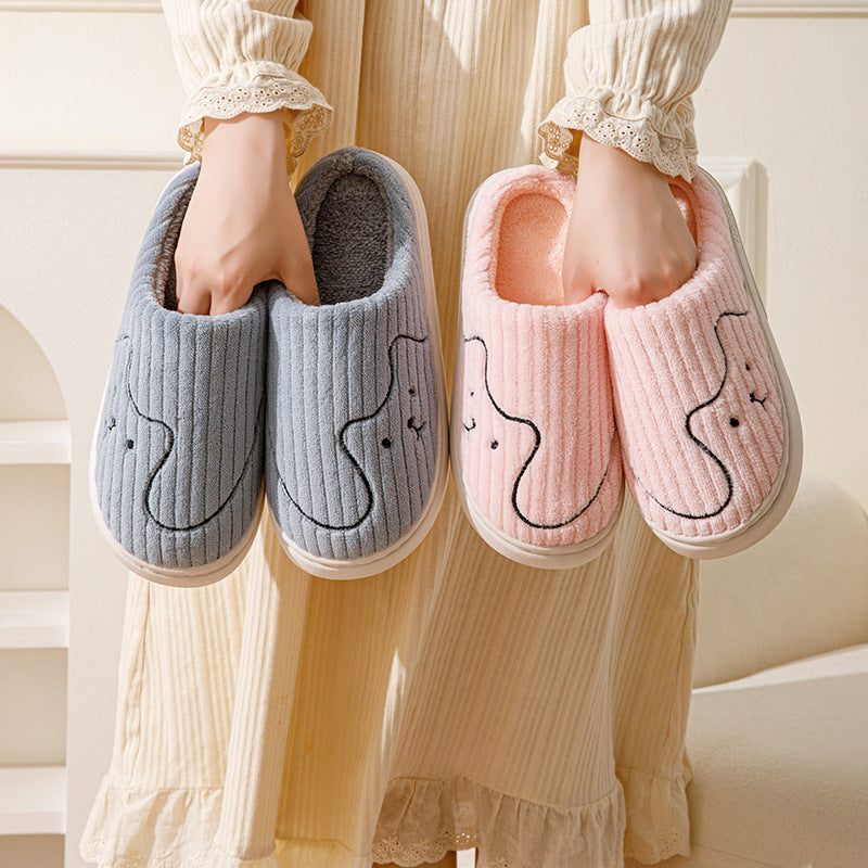 Striped Cat Slippers Indoor Couple Non-slip Floor Bedroom Slipper Winter Warm Plush House Shoes Women Men - 𝓢𝓱𝓸𝓹𝓵𝓮𝓬𝔂