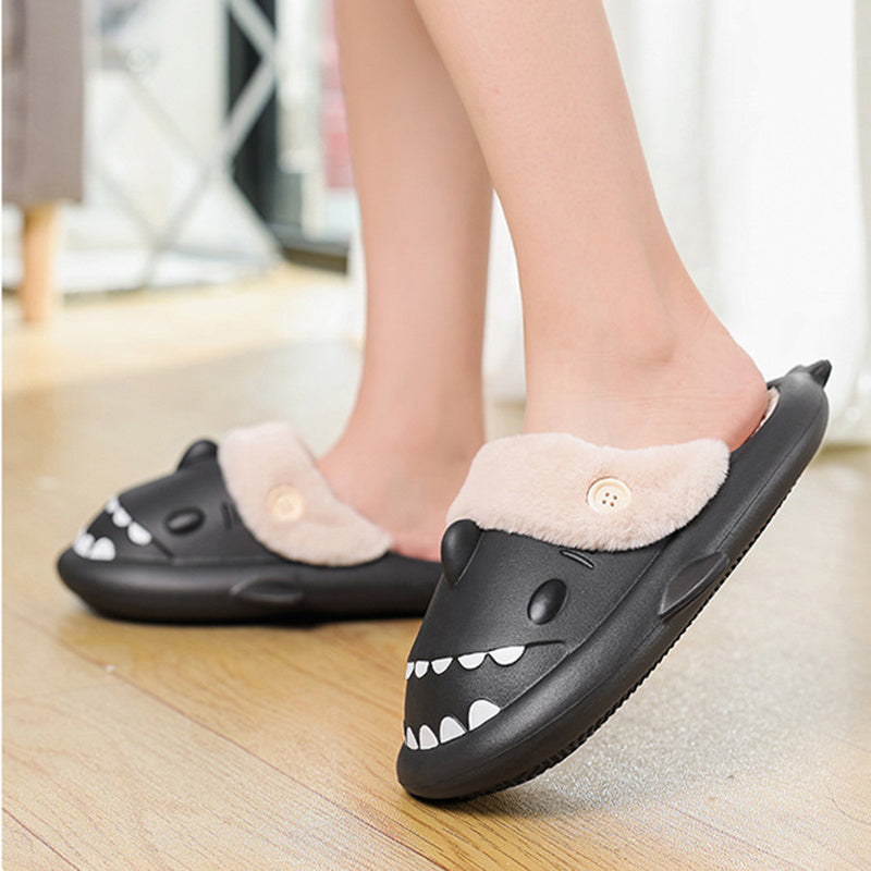 Winter Shark Shoes House Slippers With Button EVA Couple Slippers - 𝓢𝓱𝓸𝓹𝓵𝓮𝓬𝔂