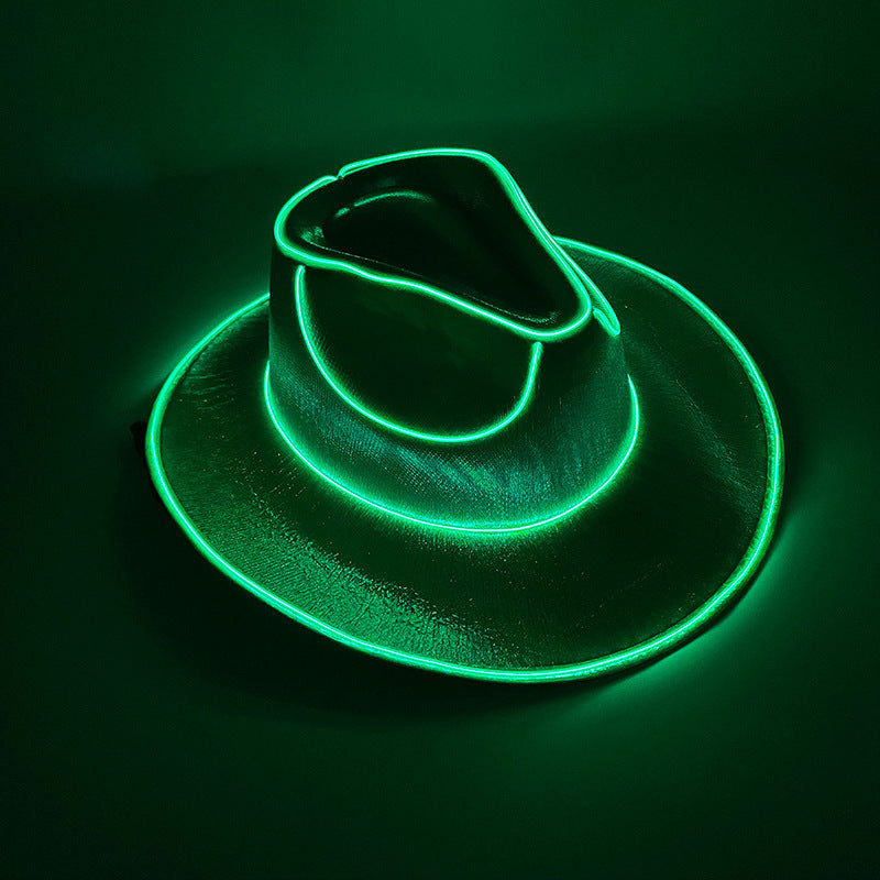Halloween Carnival Party LED Wireless Fluorescent Colorful Cowboy Flashing Hat - 𝓢𝓱𝓸𝓹𝓵𝓮𝓬𝔂