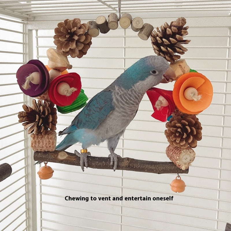 Parrot Swing Pine Nut Grinding Mouth Grinding Claw Log Bird Stand Rod Color Decoration - 𝓢𝓱𝓸𝓹𝓵𝓮𝓬𝔂