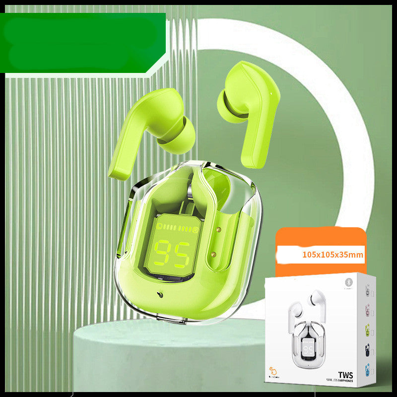 New Mini Transparent Wireless Bluetooth Headset Digital Display ENC Noise Reduction True Wireless Sports Music - 𝓢𝓱𝓸𝓹𝓵𝓮𝓬𝔂