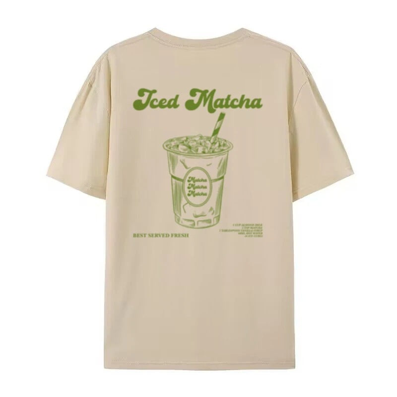 Retro Beautiful T-shirt Cute Matcha Short Sleeve - 𝓢𝓱𝓸𝓹𝓵𝓮𝓬𝔂