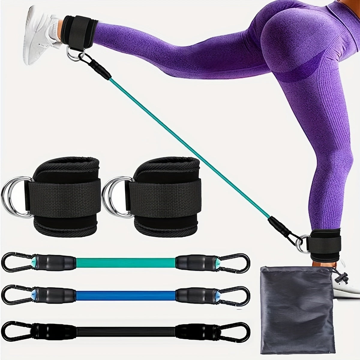 Ankle Strap Resistance Bands Hip Leg Strength Pull Rope Fitness Elastic Training Home Yoga Pilate Crossfit Workout Gym Equipment - 𝓢𝓱𝓸𝓹𝓵𝓮𝓬𝔂