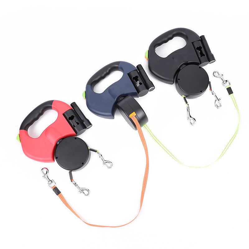 Retractable Dog Leash For Small Dogs Reflective Dual Pet Leash Lead 360 Swivel No Double Dog Walking Leash With Lights Pet Products - 𝓢𝓱𝓸𝓹𝓵𝓮𝓬𝔂