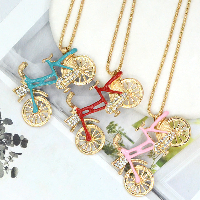 Oil Dripping Bicycle Crystal Sweater Chain Fashion - 𝓢𝓱𝓸𝓹𝓵𝓮𝓬𝔂