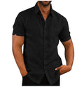 Men Short Sleeve Summer Solid Shirts Casual Loose Tops Tee - 𝓢𝓱𝓸𝓹𝓵𝓮𝓬𝔂