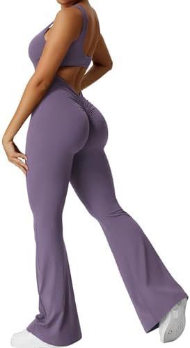 Women Sleeveless Flare Jumpsuits Fitness Yoga Long Pants - 𝓢𝓱𝓸𝓹𝓵𝓮𝓬𝔂
