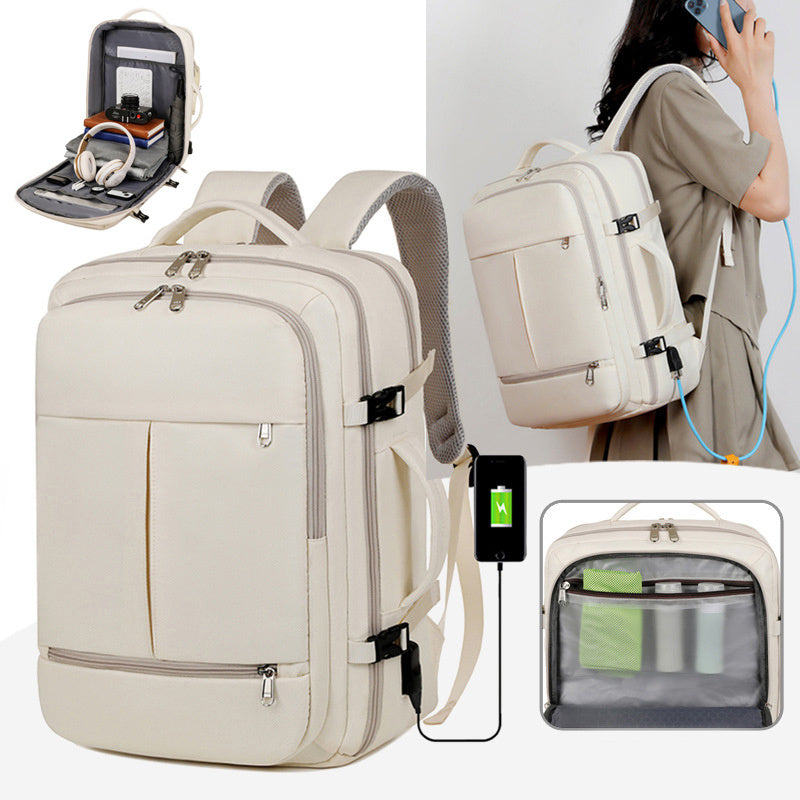 Large Capacity Backpack For Women Men Multiple Pockets And Zippers Versatile Computer Bags Business Travel Backpack - 𝓢𝓱𝓸𝓹𝓵𝓮𝓬𝔂