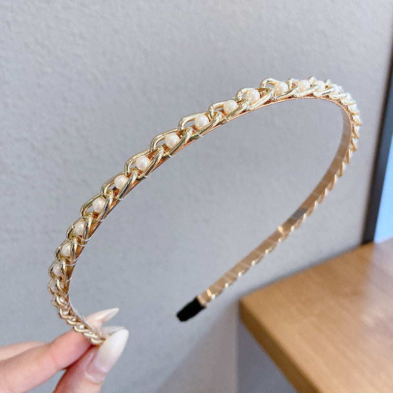Sen Simple Pearl Thin Headband Hair Accessories Headband - 𝓢𝓱𝓸𝓹𝓵𝓮𝓬𝔂