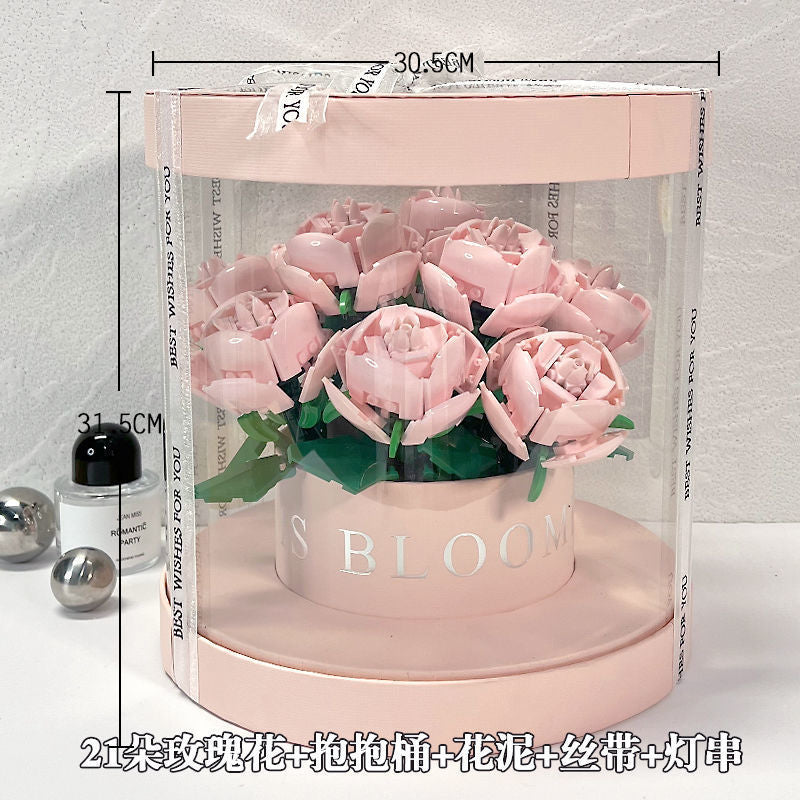 Building Blocks Rose Bouquet Flower Pot - 𝓢𝓱𝓸𝓹𝓵𝓮𝓬𝔂