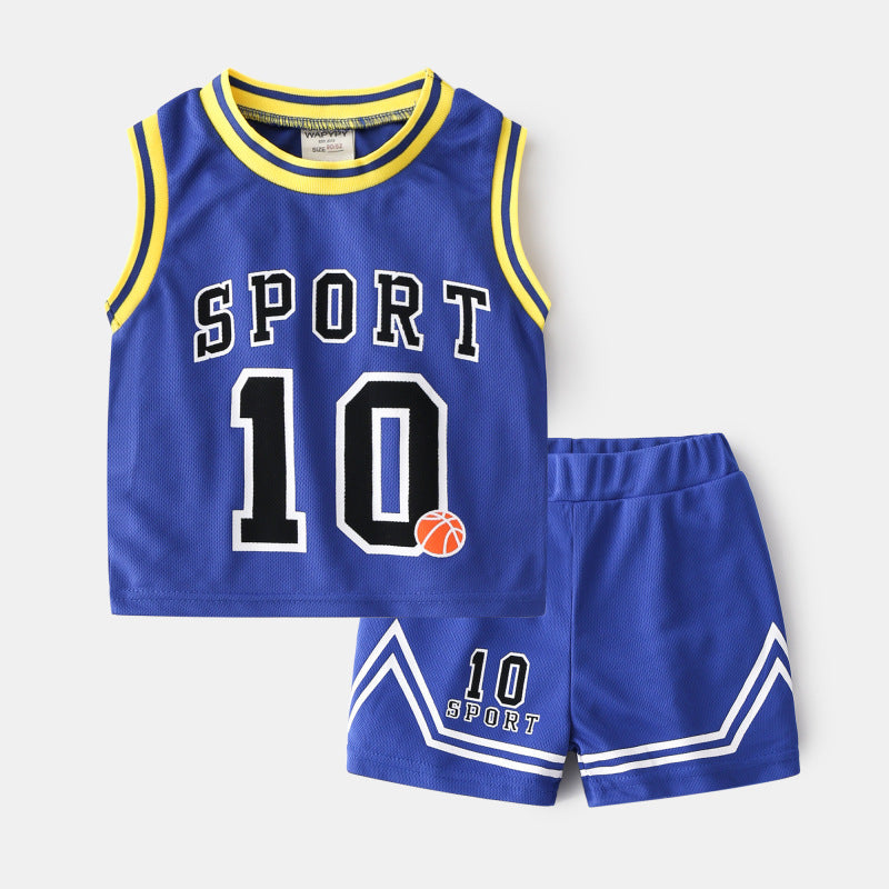 Children's Basketball Clothing Suits Baby Vest Suit Boys Sweatshirt Two-piece Summer Style Tide - 𝓢𝓱𝓸𝓹𝓵𝓮𝓬𝔂