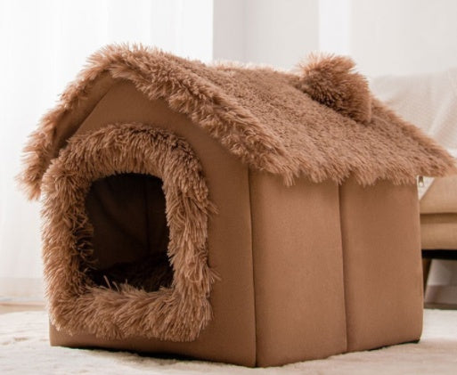 Foldable Dog House Pet Cat Bed Winter Dog Villa Sleep Kennel Removable Nest Warm Enclosed Cave Sofa Pets Supplies - 𝓢𝓱𝓸𝓹𝓵𝓮𝓬𝔂